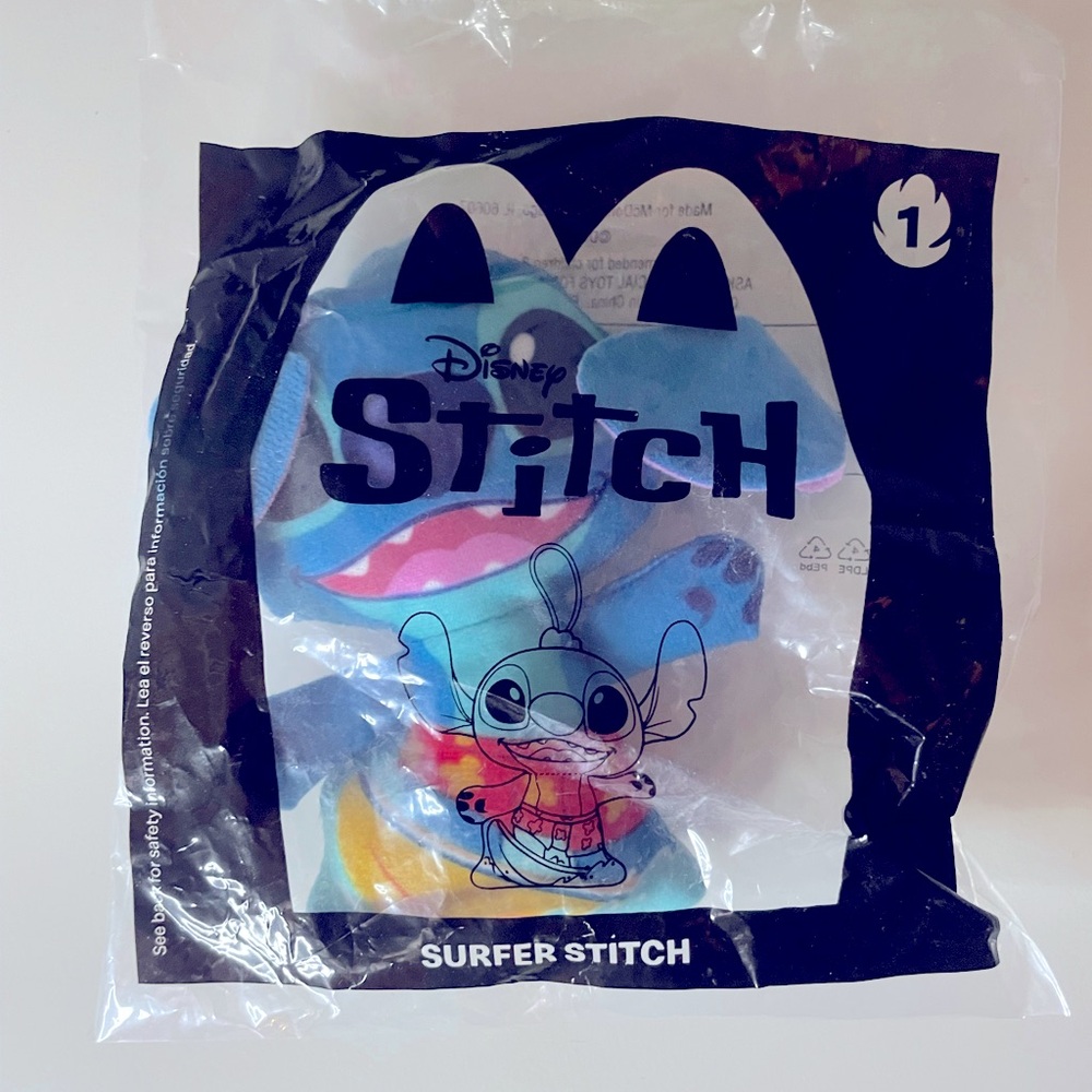 Disney STITCH : McDonald’s Happy Meal Kid’s Toy, Surfer Stitch Soft Plush #1
